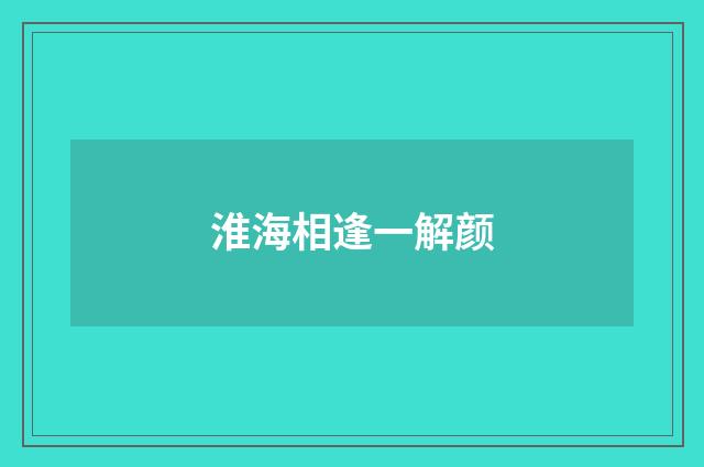 淮海相逢一解颜