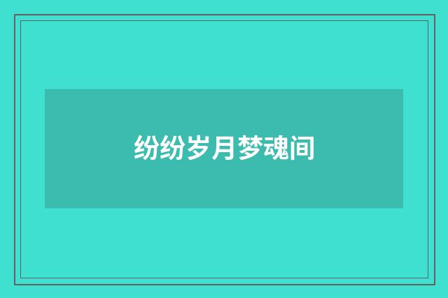 纷纷岁月梦魂间