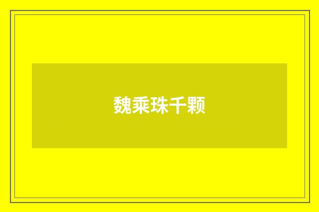 魏乘珠千颗