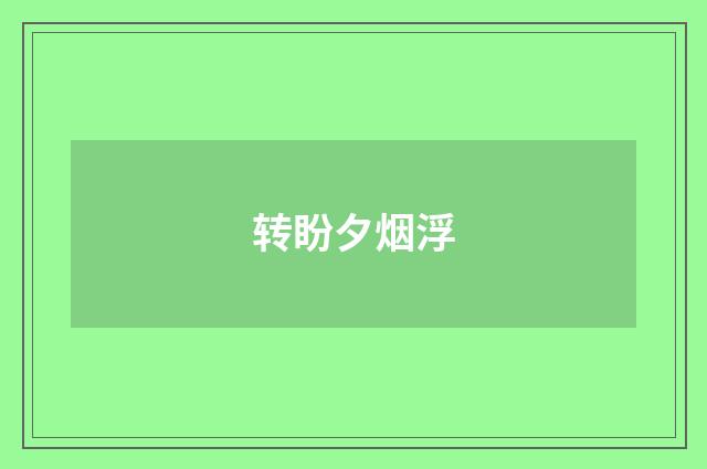 转盼夕烟浮