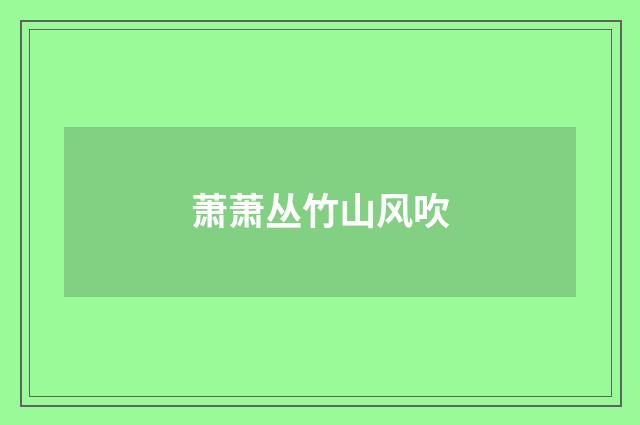 萧萧丛竹山风吹