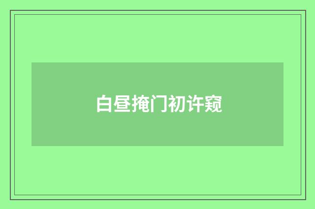 白昼掩门初许窥
