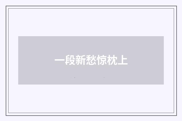 一段新愁惊枕上