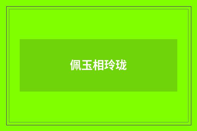 佩玉相玲珑