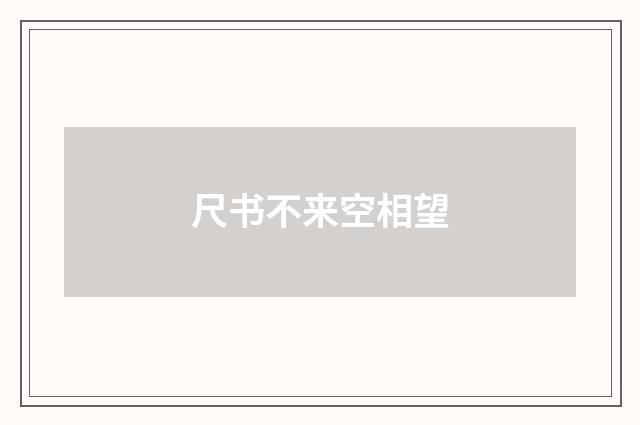 尺书不来空相望