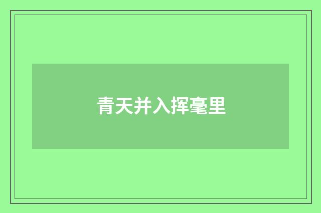 青天并入挥毫里