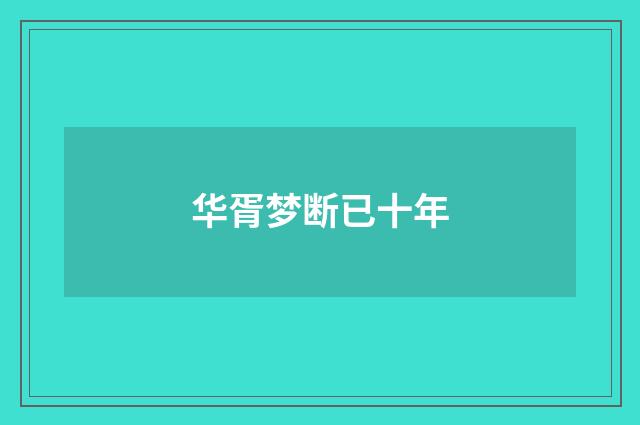 华胥梦断已十年