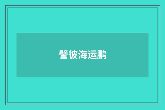 譬彼海运鹏