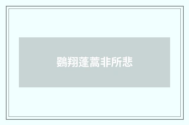 鷃翔蓬蒿非所悲