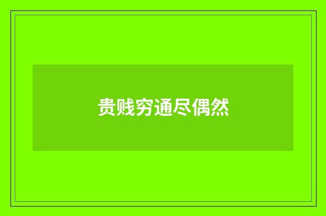贵贱穷通尽偶然
