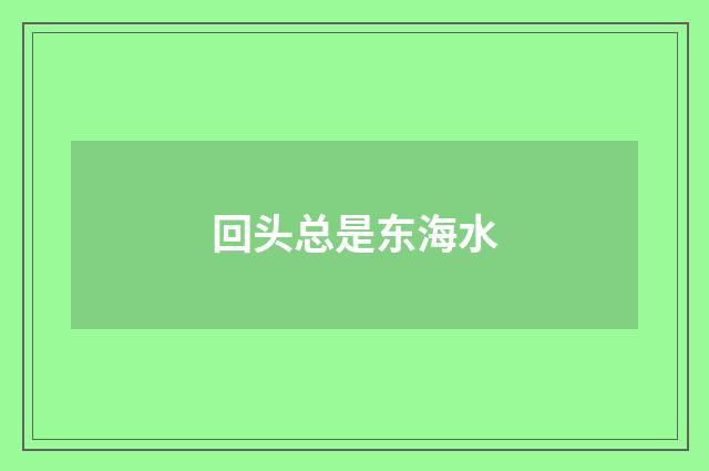 回头总是东海水