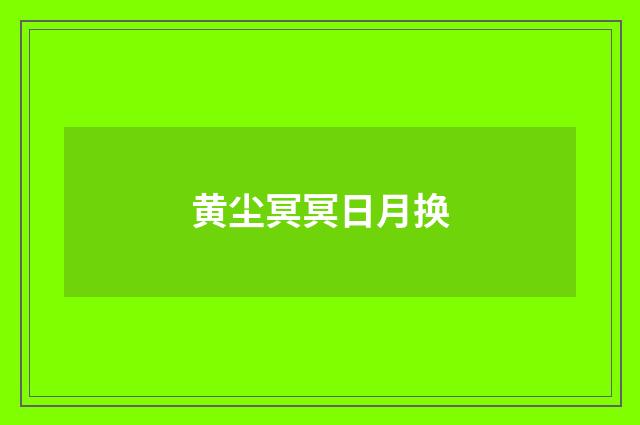 黄尘冥冥日月换