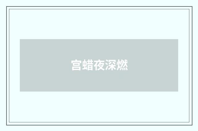 宫蜡夜深燃