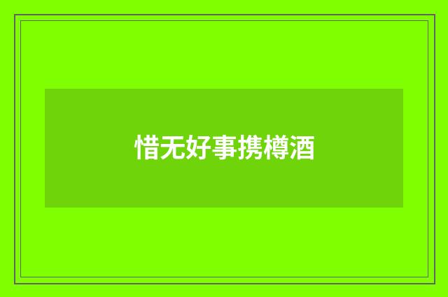 惜无好事携樽酒