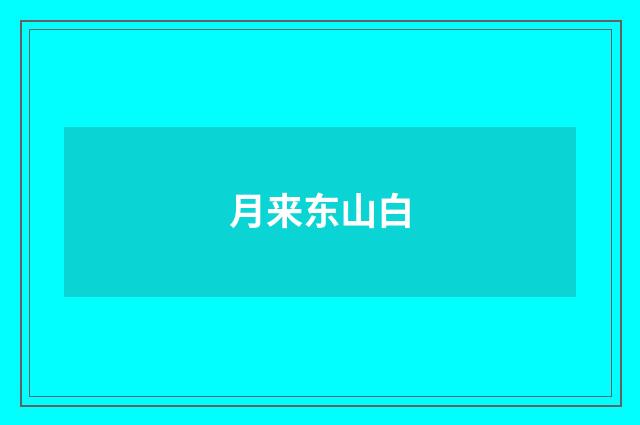 月来东山白