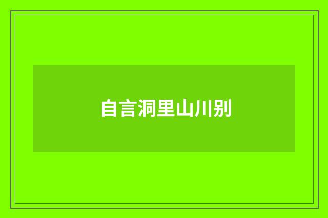 自言洞里山川别