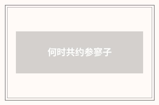 何时共约参寥子