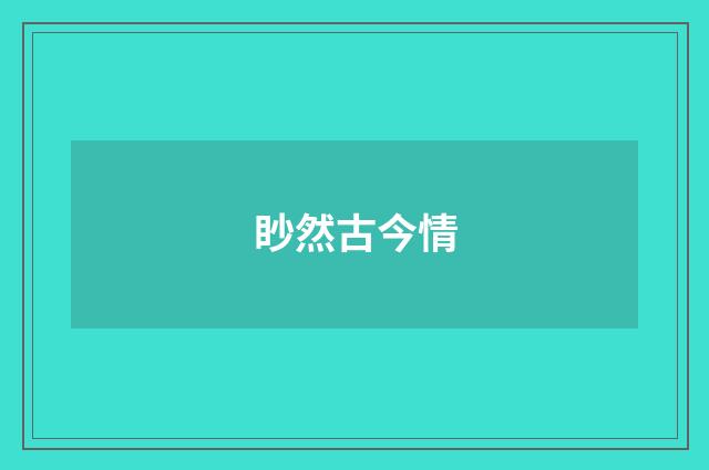眇然古今情