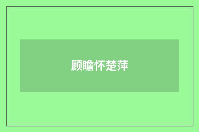 顾瞻怀楚萍