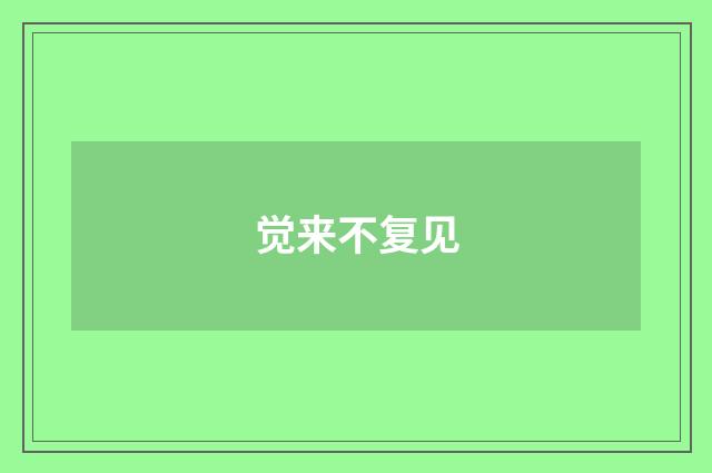 觉来不复见