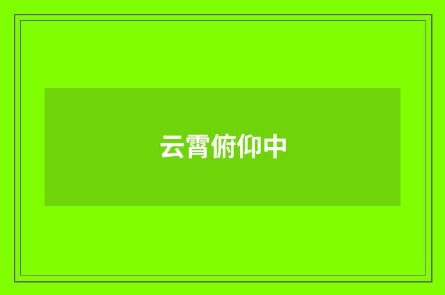云霄俯仰中