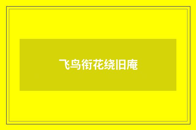 飞鸟衔花绕旧庵