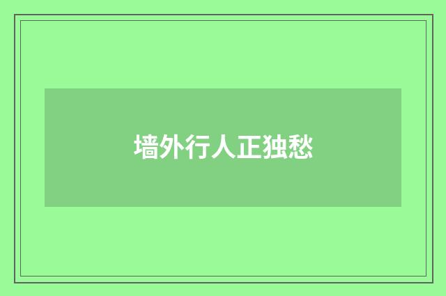 墙外行人正独愁