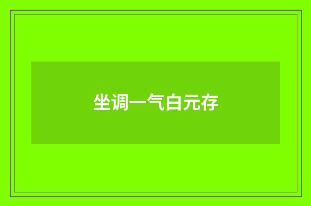 坐调一气白元存