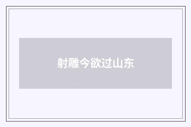 射雕今欲过山东