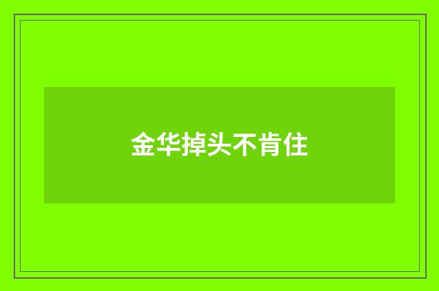 金华掉头不肯住