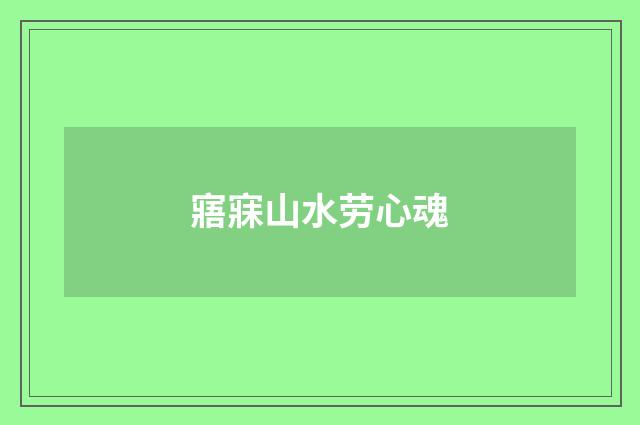 寤寐山水劳心魂