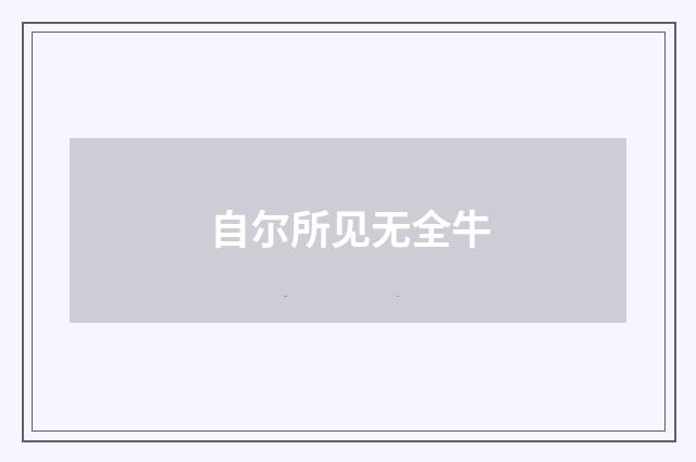 自尔所见无全牛