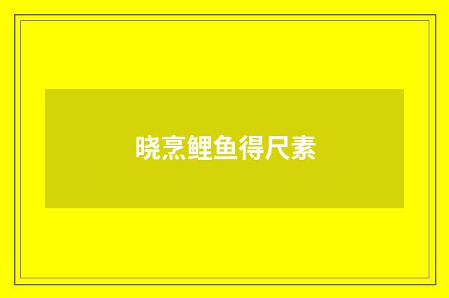 晓烹鲤鱼得尺素