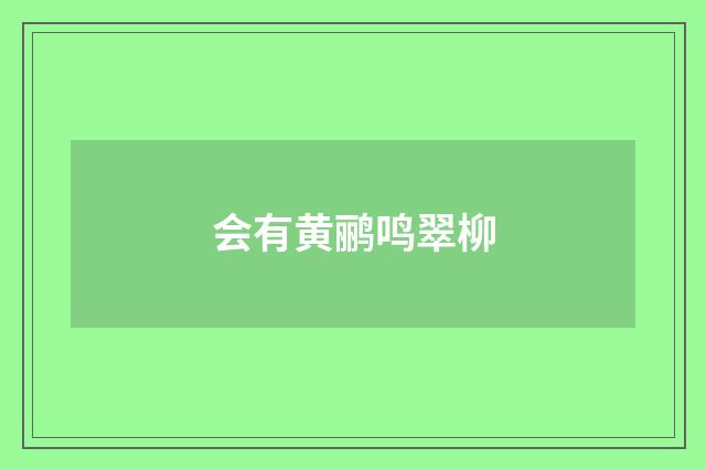 会有黄鹂鸣翠柳
