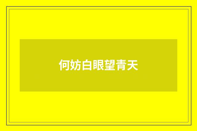何妨白眼望青天