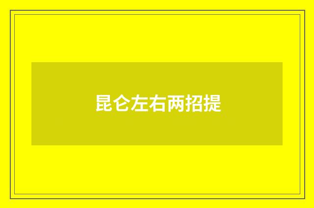 昆仑左右两招提