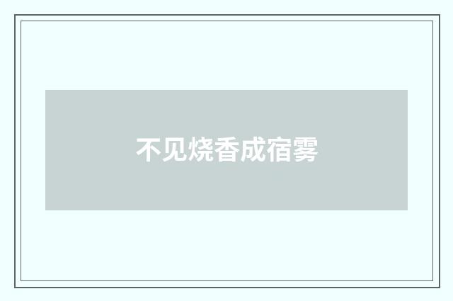 不见烧香成宿雾