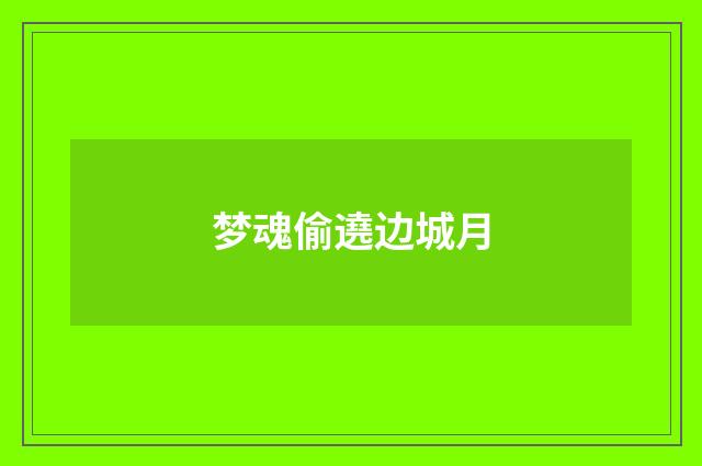 梦魂偷遶边城月