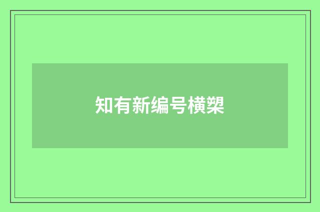 知有新编号横槊