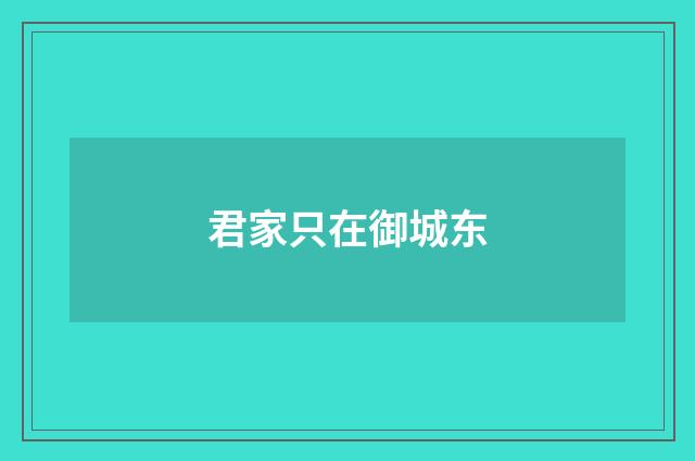 君家只在御城东