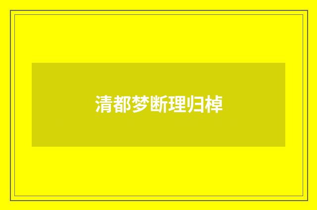 清都梦断理归棹