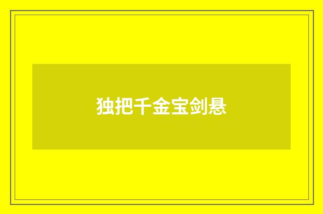 独把千金宝剑悬