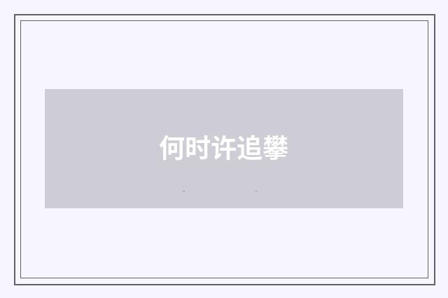 何时许追攀