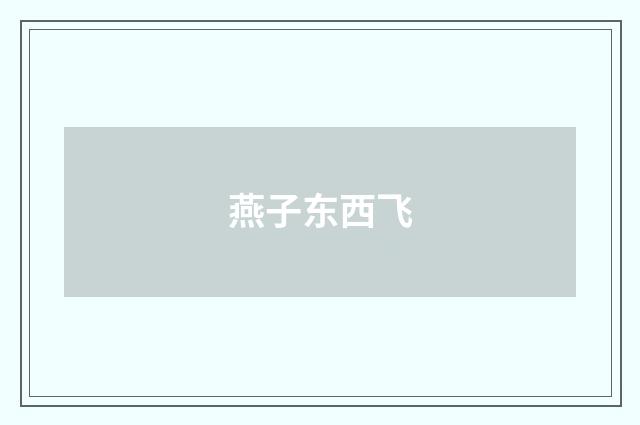 燕子东西飞