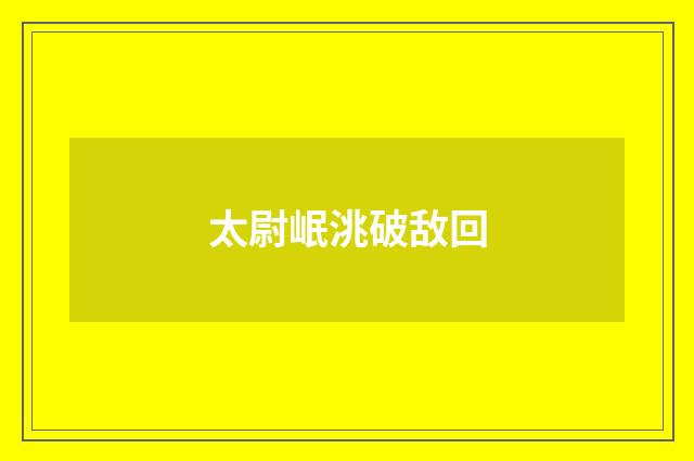 太尉岷洮破敌回