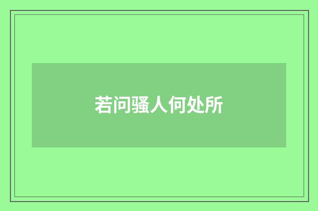 若问骚人何处所