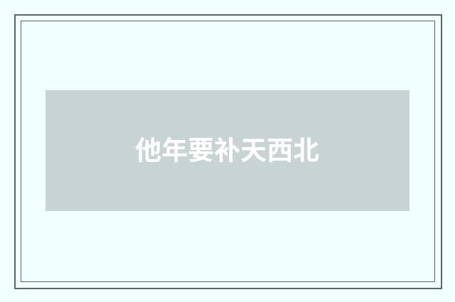 他年要补天西北