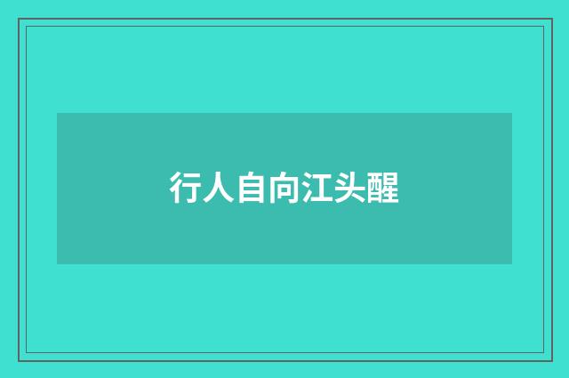 行人自向江头醒