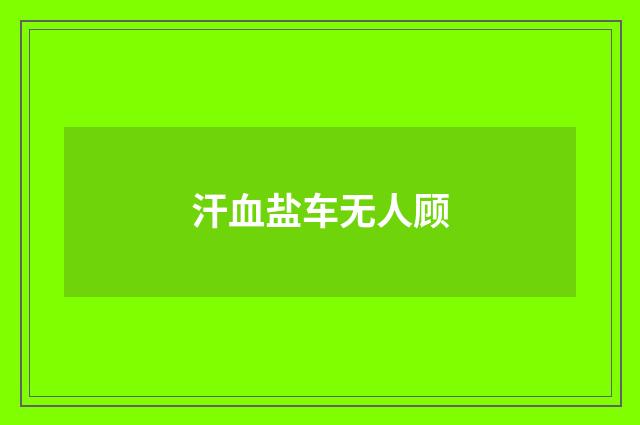 汗血盐车无人顾