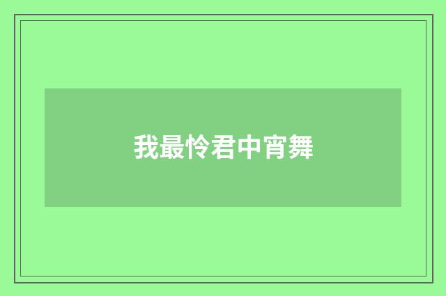 我最怜君中宵舞